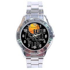 Basketball Is My Life Stainless Steel Analogue Watch by Valentinaart