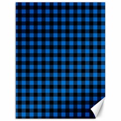 Lumberjack Fabric Pattern Blue Black Canvas 12  X 16   by EDDArt