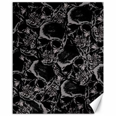 Skulls Pattern Canvas 11  X 14   by ValentinaDesign