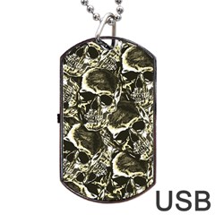 Skull Pattern Dog Tag Usb Flash (one Side) by ValentinaDesign