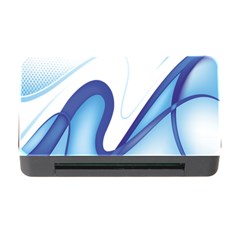 Glittering Abstract Lines Blue Wave Chefron Memory Card Reader With Cf by Mariart