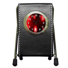 Box Lights Red Plaid Pen Holder Desk Clocks by Mariart