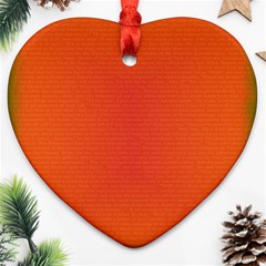 Scarlet Pimpernel Writing Orange Green Ornament (heart) by Mariart