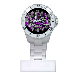 Writing Color Rainbow Sweer Love Plastic Nurses Watch by Mariart