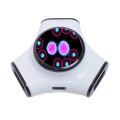 Cell Egg Circle Round Polka Red Purple Blue Light Black 3-port Usb Hub by Mariart