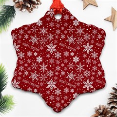Merry Christmas Pattern Ornament (snowflake) by Nexatart
