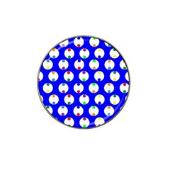 Easter Egg Fabric Circle Blue White Red Yellow Rainbow Hat Clip Ball Marker (4 Pack) by Mariart
