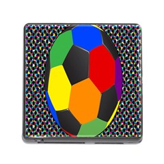 Team Soccer Coming Out Tease Ball Color Rainbow Sport Memory Card Reader (square) by Mariart