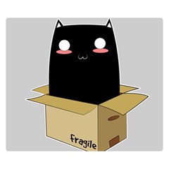 Black Cat In A Box Double Sided Flano Blanket (small)  by Catifornia