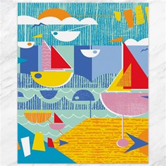 Boats Ship Sea Beach Canvas 11  X 14   by Mariart