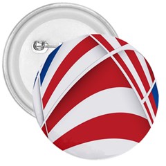American Flag Star Blue Line Red White 3  Buttons by Mariart