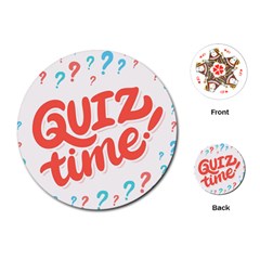 Question Mark Quiz Time Playing Cards (round)  by Mariart