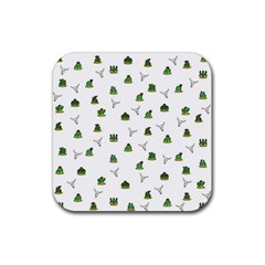 Cactus Pattern Rubber Coaster (square)  by Valentinaart
