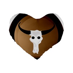 Logo The Cow Animals Standard 16  Premium Flano Heart Shape Cushions by Nexatart