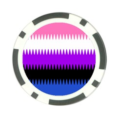 Sychnogender Techno Genderfluid Flags Wave Waves Chevron Poker Chip Card Guard (10 Pack) by Mariart
