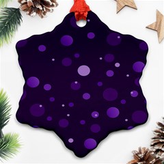 Decorative Dots Pattern Snowflake Ornament (two Sides) by ValentinaDesign