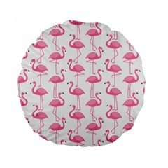 Pink Flamingos Pattern Standard 15  Premium Flano Round Cushions by Nexatart