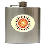 Yin Yang Sunshine Hip Flask (6 oz) Front