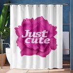 Just Cute Text Over Pink Rose Shower Curtain 60  x 72  (Medium)  60 x72  Curtain