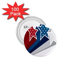 Star Red Blue White Line Space 1 75  Buttons (100 Pack)  by Mariart