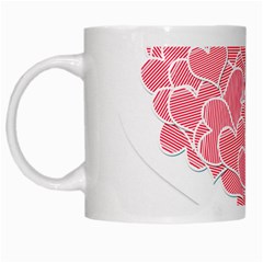 Heart Stripes Symbol Striped White Mugs by Nexatart