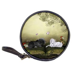 Wonderful Whte Unicorn With Black Horse Classic 20-cd Wallets by FantasyWorld7