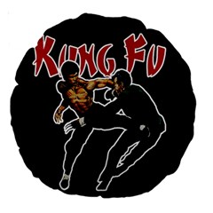Kung Fu  Large 18  Premium Round Cushions by Valentinaart