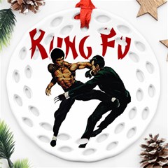 Kung Fu  Ornament (round Filigree) by Valentinaart