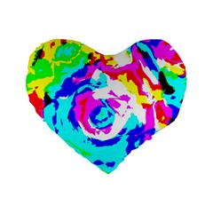 Abstract Art Standard 16  Premium Flano Heart Shape Cushions by ValentinaDesign