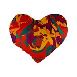 Abstract art Standard 16  Premium Flano Heart Shape Cushions Back