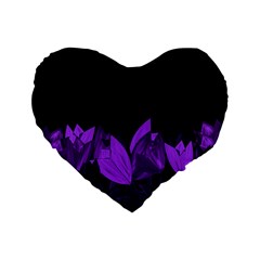 Tulips Standard 16  Premium Flano Heart Shape Cushions by ValentinaDesign