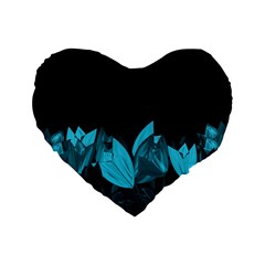 Tulips Standard 16  Premium Flano Heart Shape Cushions by ValentinaDesign