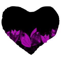 Tulips Large 19  Premium Heart Shape Cushions by ValentinaDesign