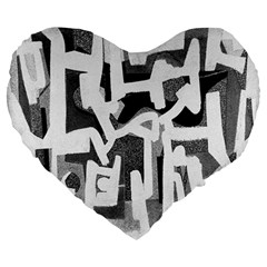Abstract Art Large 19  Premium Heart Shape Cushions by ValentinaDesign