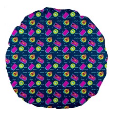 Summer Pattern Large 18  Premium Flano Round Cushions by ValentinaDesign