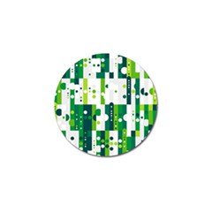 Generative Art Experiment Rectangular Circular Shapes Polka Green Vertical Golf Ball Marker (10 Pack) by Mariart