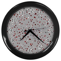 Dots Pattern Wall Clocks (black) by ValentinaDesign