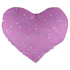 Dots Pattern Large 19  Premium Heart Shape Cushions by ValentinaDesign