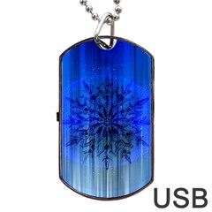 Background Christmas Star Dog Tag Usb Flash (two Sides) by Nexatart