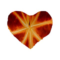 Red Leaf Macro Detail Standard 16  Premium Flano Heart Shape Cushions by Nexatart