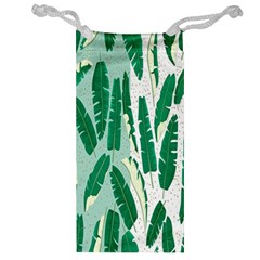 Banana Leaf Green Polka Dots Jewelry Bag by Mariart