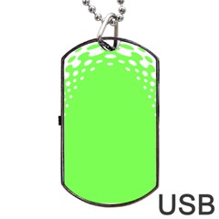 Bubble Polka Circle Green Dog Tag Usb Flash (two Sides) by Mariart