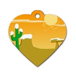 Sunrise Sunset Desert Sun Light Orange Ice Snow Dog Tag Heart (Two Sides) Back