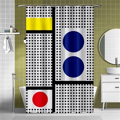 Watermark Circle Polka Dots Black Red Yellow Plaid Shower Curtain 48  X 72  (small)  by Mariart