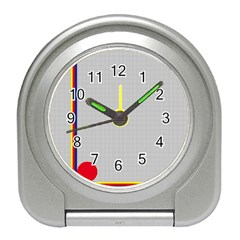 Watermark Circle Polka Dots Black Red Travel Alarm Clocks by Mariart
