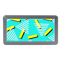 Vintage Unique Graphics Memphis Style Geometric Triangle Line Cube Yellow Green Blue Memory Card Reader (mini) by Mariart