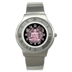 Ornate Buddha Stainless Steel Watch by Valentinaart