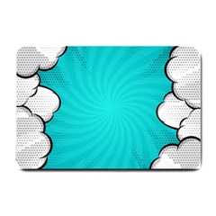 Blue Comic Vintage Small Doormat  by LimeGreenFlamingo