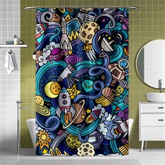 Cartoon Hand Drawn Doodles On The Subject Of Space Style Theme Seamless Pattern Vector Background Shower Curtain 48  X 72  (small)  by BangZart
