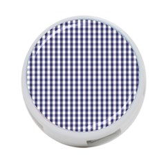 Usa Flag Blue Large Gingham Check Plaid  4-port Usb Hub (one Side) by PodArtist